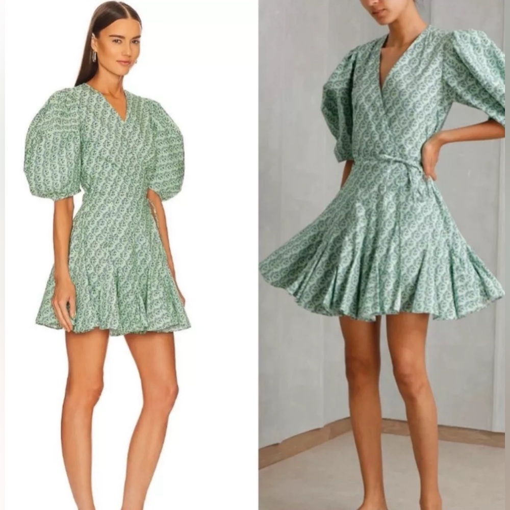 NWOT Rhode Claudine Dress Jawahar Garden Green Mini Size Medium